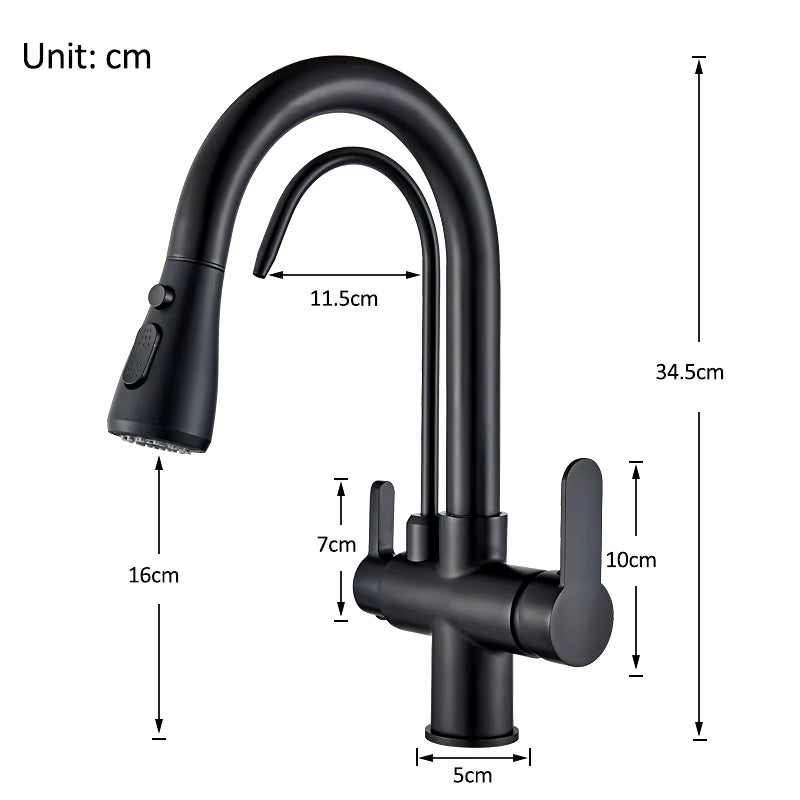 Luxe 3-in-1 Keukenkraan met Waterfilter