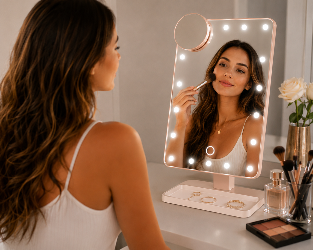 Luxe Touchscreen Make-upspiegel met LED & Bluetooth